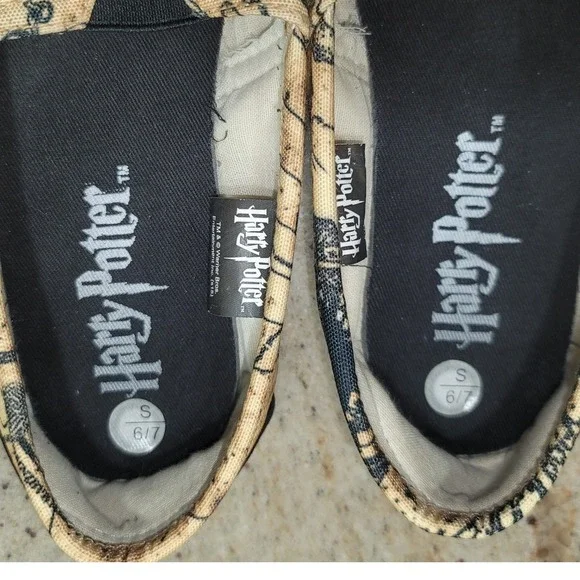 Harry Potter Marauder's Map Slip On Flats Women Size Small 6/7 Balletcore Wizard - Picture 8 of 8